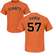 Men's San Francisco Giants Austin Warren ＃57 Roster Name & Number T-Shirt - Orange