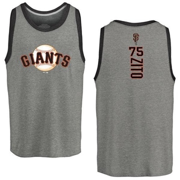 Men's San Francisco Giants Barry Zito ＃75 Backer Tank Heathered - Gray