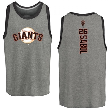 Men's San Francisco Giants Blake Sabol ＃26 Backer Tank Heathered - Gray