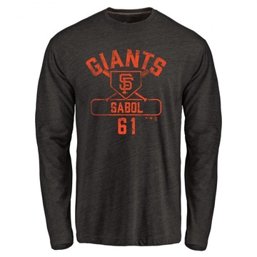 Men's San Francisco Giants Blake Sabol ＃61 Base Runner Long Sleeve T-Shirt - Black