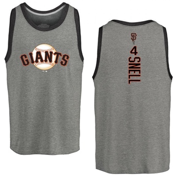 Men's San Francisco Giants Blake Snell ＃4 Backer Tank Heathered - Gray