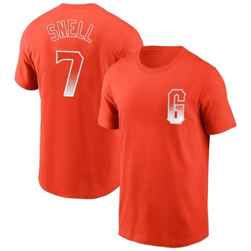 Men's San Francisco Giants Blake Snell ＃7 City Connect Name & Number T-Shirt - Orange