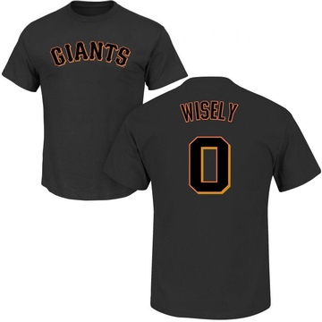 Men's San Francisco Giants Brett Wisely ＃0 Roster Name & Number T-Shirt - Black