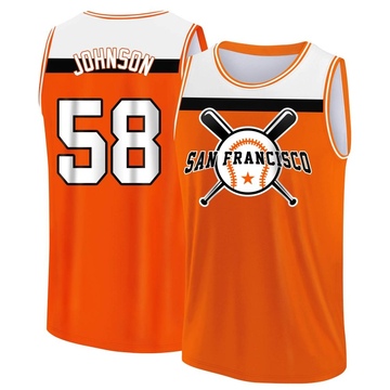 Men's San Francisco Giants Bryce Johnson ＃58 Legend Baseball Tank Top - Orange/White