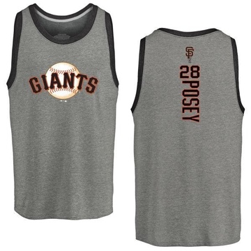 Men's San Francisco Giants Buster Posey ＃28 Backer Tank Heathered - Gray