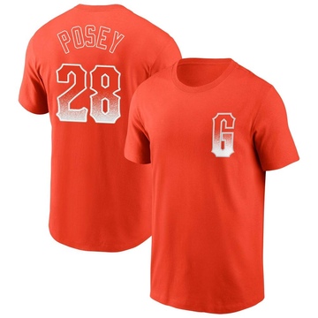 Men's San Francisco Giants Buster Posey ＃28 City Connect Name & Number T-Shirt - Orange