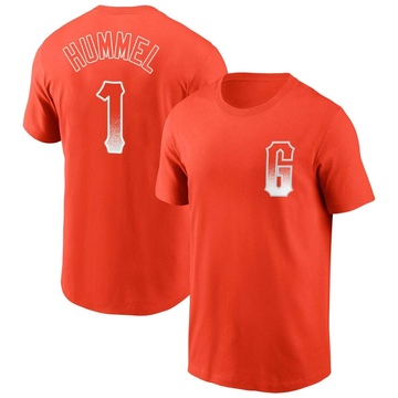 Men's San Francisco Giants Cooper Hummel ＃1 City Connect Name & Number T-Shirt - Orange