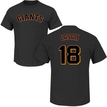 Men's San Francisco Giants Curt Casali ＃18 Roster Name & Number T-Shirt - Black