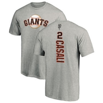 Men's San Francisco Giants Curt Casali ＃2 Backer T-Shirt Ash