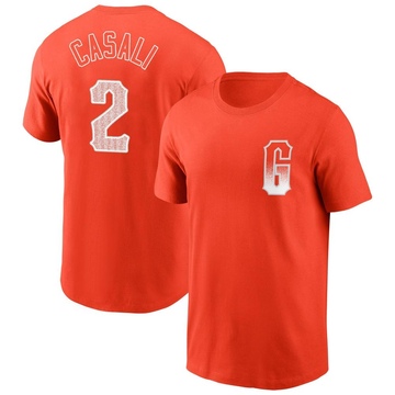 Men's San Francisco Giants Curt Casali ＃2 City Connect Name & Number T-Shirt - Orange