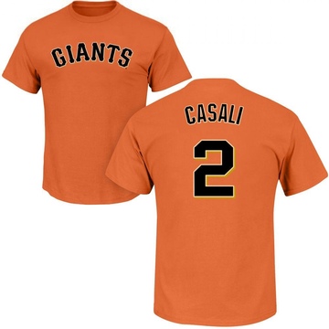 Men's San Francisco Giants Curt Casali ＃2 Roster Name & Number T-Shirt - Orange