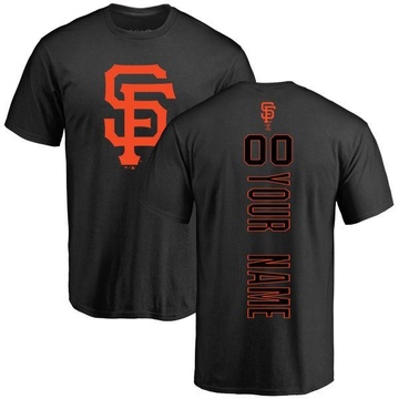 Men's San Francisco Giants Custom ＃00 Backer T-Shirt - Black