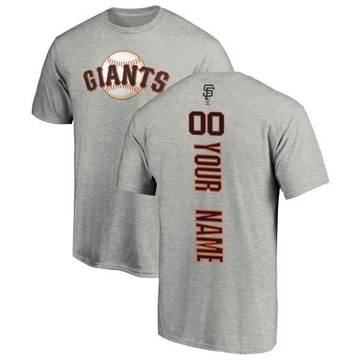 Men's San Francisco Giants Custom ＃00 Backer T-Shirt Ash