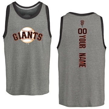 Men's San Francisco Giants Custom ＃00 Backer Tank Heathered - Gray