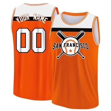 Men's San Francisco Giants Custom ＃00 Legend Baseball Tank Top - Orange/White