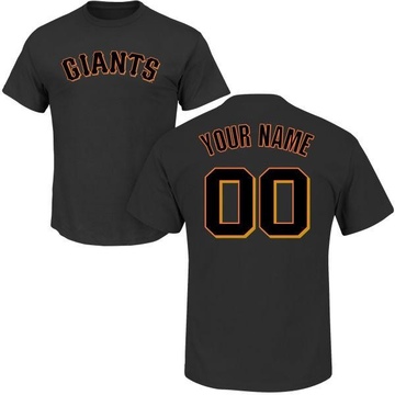 Men's San Francisco Giants Custom ＃00 Roster Name & Number T-Shirt - Black