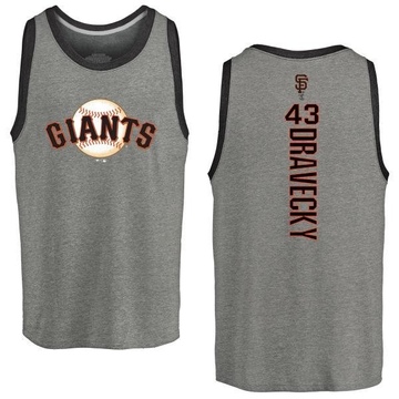 Men's San Francisco Giants Dave Dravecky ＃43 Backer Tank Heathered - Gray