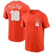 Men's San Francisco Giants Donovan Walton ＃18 City Connect Name & Number T-Shirt - Orange