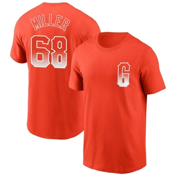 Men's San Francisco Giants Erik Miller ＃68 City Connect Name & Number T-Shirt - Orange