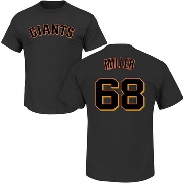 Men's San Francisco Giants Erik Miller ＃68 Roster Name & Number T-Shirt - Black