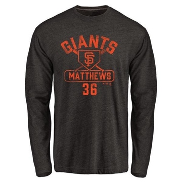 Men's San Francisco Giants Gary Matthews ＃36 Base Runner Long Sleeve T-Shirt - Black