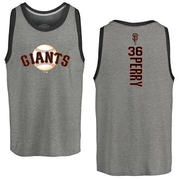 Men's San Francisco Giants Gaylord Perry ＃36 Backer Tank Heathered - Gray