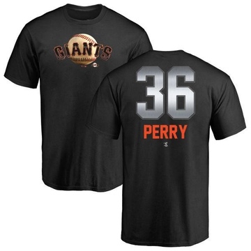 Men's San Francisco Giants Gaylord Perry ＃36 Midnight Mascot T-Shirt - Black