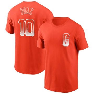 Men's San Francisco Giants Isan Diaz ＃10 City Connect Name & Number T-Shirt - Orange