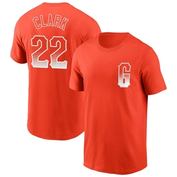 Men's San Francisco Giants Jack Clark ＃22 City Connect Name & Number T-Shirt - Orange