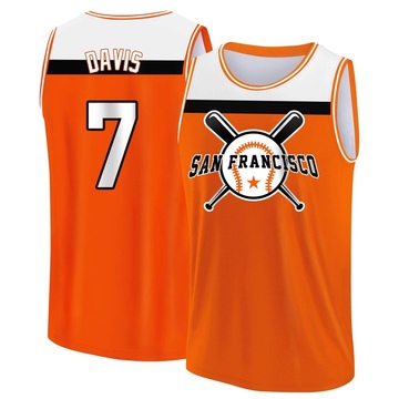 Men's San Francisco Giants J.D. Davis ＃7 Legend Baseball Tank Top - Orange/White