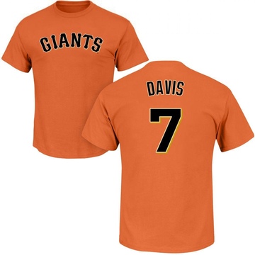 Men's San Francisco Giants J.D. Davis ＃7 Roster Name & Number T-Shirt - Orange