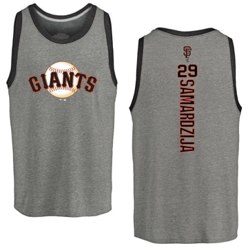 Men's San Francisco Giants Jeff Samardzija ＃29 Backer Tank Heathered - Gray