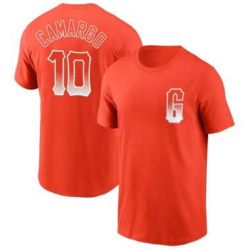 Men's San Francisco Giants Johan Camargo ＃10 City Connect Name & Number T-Shirt - Orange