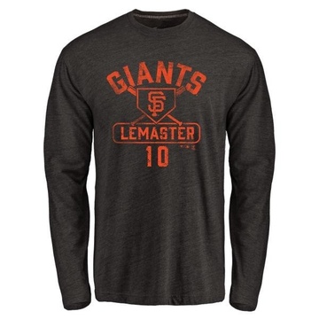 Men's San Francisco Giants Johnnie Lemaster ＃10 Base Runner Long Sleeve T-Shirt - Black