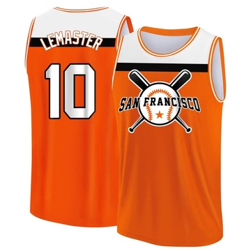 Men's San Francisco Giants Johnnie Lemaster ＃10 Legend Baseball Tank Top - Orange/White