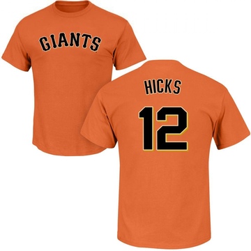 Men's San Francisco Giants Jordan Hicks ＃12 Roster Name & Number T-Shirt - Orange