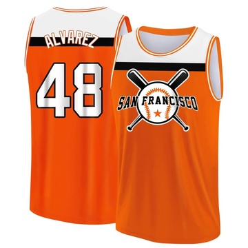 Men's San Francisco Giants Jose Alvarez ＃48 Legend Baseball Tank Top - Orange/White