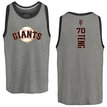 Men's San Francisco Giants Kai-Wei Teng ＃70 Backer Tank Heathered - Gray