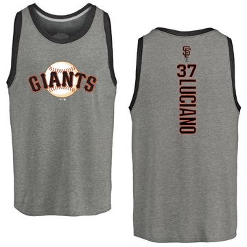 Men's San Francisco Giants Marco Luciano ＃37 Backer Tank Heathered - Gray