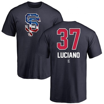 Men's San Francisco Giants Marco Luciano ＃37 Name and Number Banner Wave T-Shirt - Navy