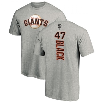 Men's San Francisco Giants Mason Black ＃47 Backer T-Shirt Ash