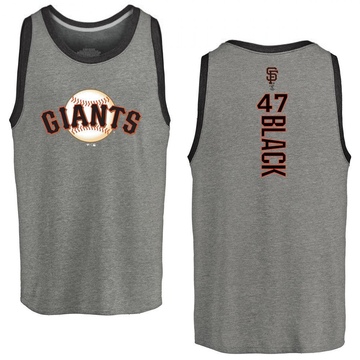 Men's San Francisco Giants Mason Black ＃47 Backer Tank Heathered - Gray