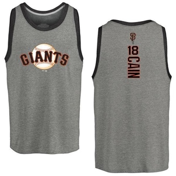 Men's San Francisco Giants Matt Cain ＃18 Backer Tank Heathered - Gray