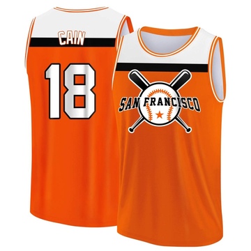 Men's San Francisco Giants Matt Cain ＃18 Legend Baseball Tank Top - Orange/White