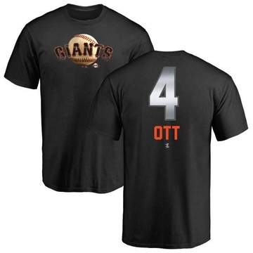Men's San Francisco Giants Mel Ott ＃4 Midnight Mascot T-Shirt - Black