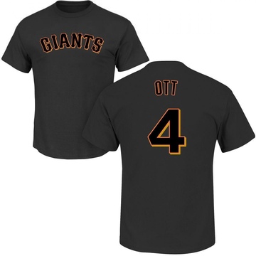 Men's San Francisco Giants Mel Ott ＃4 Roster Name & Number T-Shirt - Black