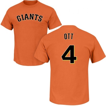 Men's San Francisco Giants Mel Ott ＃4 Roster Name & Number T-Shirt - Orange