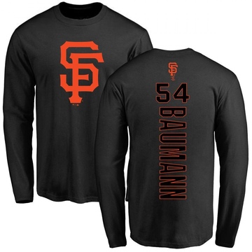 Men's San Francisco Giants Mike Baumann ＃54 Backer Long Sleeve T-Shirt - Black