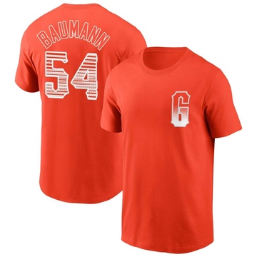 Men's San Francisco Giants Mike Baumann ＃54 City Connect Name & Number T-Shirt - Orange