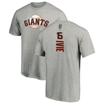 Men's San Francisco Giants Mike Ivie ＃15 Backer T-Shirt Ash
